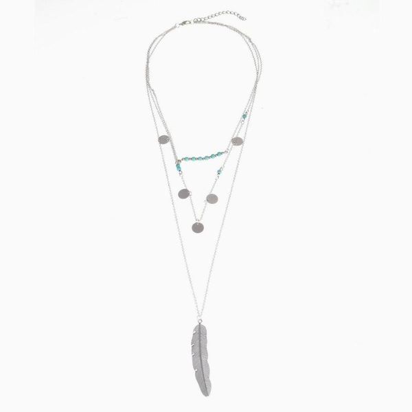 pendant necklaces multilayer chain tassel disc feather for women sequins layered handmade choker jewelry, Silver
pendant necklaces multilayer chain tassel disc feather for women sequins layered handmade choker jewelry, Silver