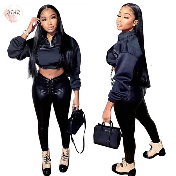 new two piece set women 2021 pu leather stretch black crop and lace up leggings streetwear club outfits wholesale dropshipping m8xk, Gray
new two piece set women 2021 pu leather stretch black crop and lace up leggings streetwear club outfits wholesale dropshipping m8xk, Gray