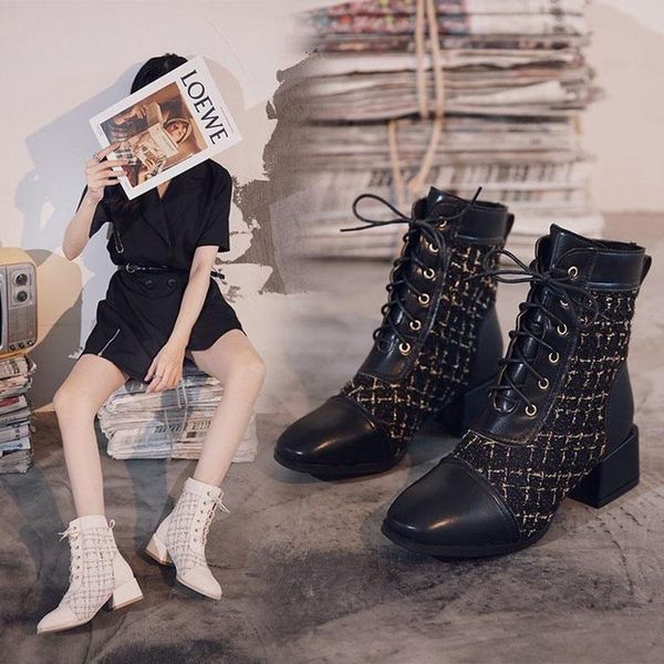 boots lace up plaid riding women plush winter shoes square toe thick heels botas lattices fabric patchwork bottine femme 2021, Black
boots lace up plaid riding women plush winter shoes square toe thick heels botas lattices fabric patchwork bottine femme 2021, Black