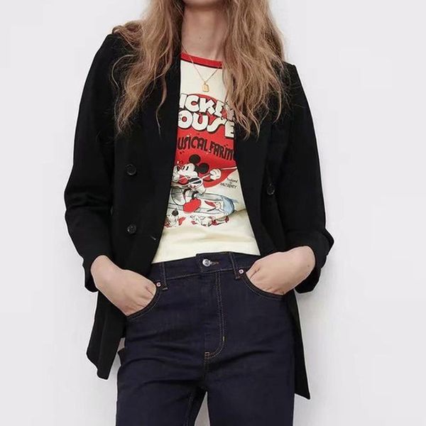 women's suits & blazers women double breasted solid colors office black neutral minimalist casual commute suit 2021 spring autumn, White;black
women's suits & blazers women double breasted solid colors office black neutral minimalist casual commute suit 2021 spring autumn, White;black