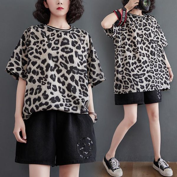 women's t-shirt summer comfortable chiffon t shirt o-neck short sleeve loose leopard tee femme casual women bottoming clothing 2021, White
women's t-shirt summer comfortable chiffon t shirt o-neck short sleeve loose leopard tee femme casual women bottoming clothing 2021, White