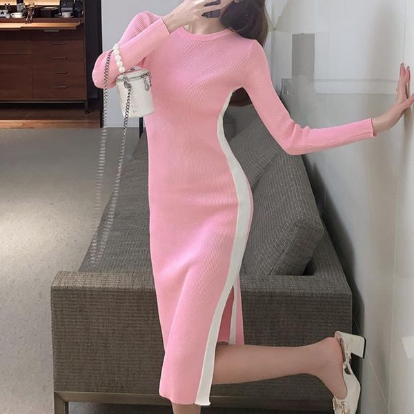 casual dresses autumn winter chic long sleeved knitted midi dress wide-striped side split vintage bodycon robe femme hiver 2021, Black;gray
casual dresses autumn winter chic long sleeved knitted midi dress wide-striped side split vintage bodycon robe femme hiver 2021, Black;gray