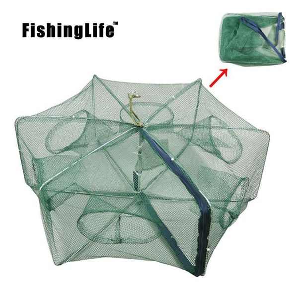 fishinglife 6/8/12/16holes folded portable hexagon fishing net crayfish fish automatic trap shrimp carp catcher cages mesh nets8 
fishinglife 6/8/12/16holes folded portable hexagon fishing net crayfish fish automatic trap shrimp carp catcher cages mesh nets8