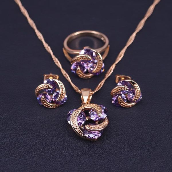 wedding jewelry sets simple& trendy gold color set for women lucky circle purple zircon earrings necklace pendant ring gift box, Slivery;golden
wedding jewelry sets simple& trendy gold color set for women lucky circle purple zircon earrings necklace pendant ring gift box, Slivery;golden