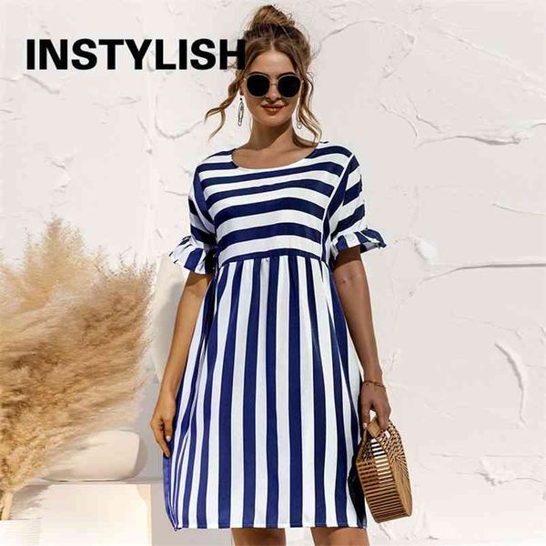 women elegant ruffle sleeve striped patchwork a line dress summer casual high waist o neck loose pocket beach wear 210623, Black;gray
women elegant ruffle sleeve striped patchwork a line dress summer casual high waist o neck loose pocket beach wear 210623, Black;gray
