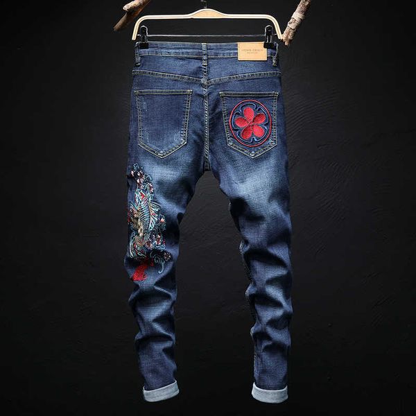 men's jeans jeans men streetwear koi fish embroidery slim fit biker fashion cotton man hip hop casual straight joggers denim trousers 6, Blue
men's jeans jeans men streetwear koi fish embroidery slim fit biker fashion cotton man hip hop casual straight joggers denim trousers 6, Blue