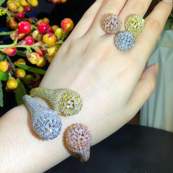 earrings & necklace blachette luxury trendy round bangle ring set for women full cubic zirconia pave party wedding saudi arabic dubai jewelr, Silver
earrings & necklace blachette luxury trendy round bangle ring set for women full cubic zirconia pave party wedding saudi arabic dubai jewelr, Silver