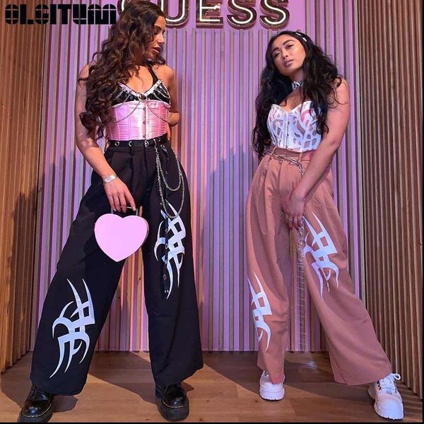 new wide leg pants women harajuku high waist black printed casual ladies trousers pink punk sweatpants streetwear summer pt295, Black;white
new wide leg pants women harajuku high waist black printed casual ladies trousers pink punk sweatpants streetwear summer pt295, Black;white