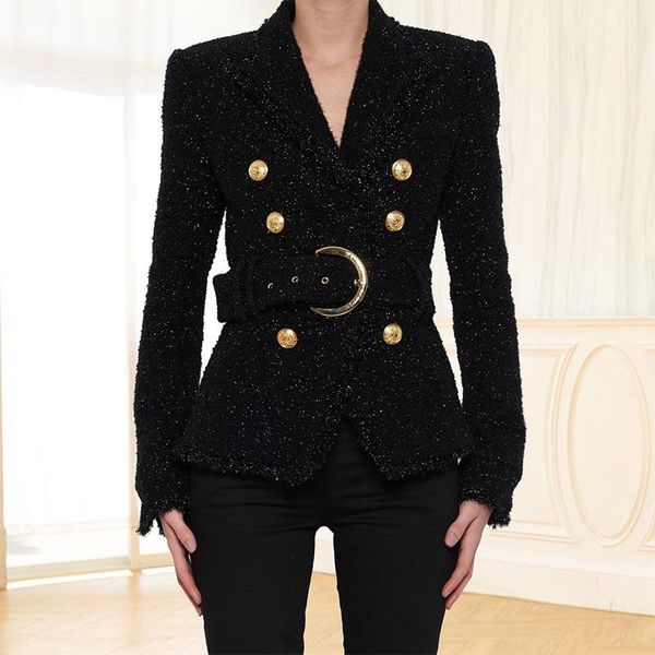 women's suits & blazers 2021 autumn winter black bright silk casual suit belts double-breasted plush small jacket fashion temperament, White;black
women's suits & blazers 2021 autumn winter black bright silk casual suit belts double-breasted plush small jacket fashion temperament, White;black