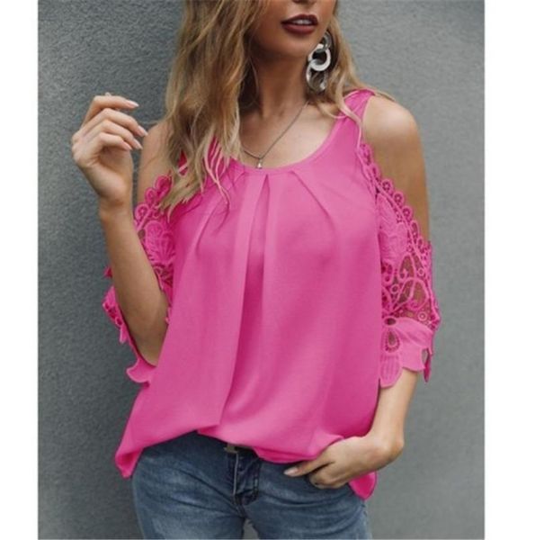 women's blouses & shirts summer chiffon women 2021 casual sun-blusas half sleeve hollow lace patchwork off shoulder gv381, White
women's blouses & shirts summer chiffon women 2021 casual sun-blusas half sleeve hollow lace patchwork off shoulder gv381, White