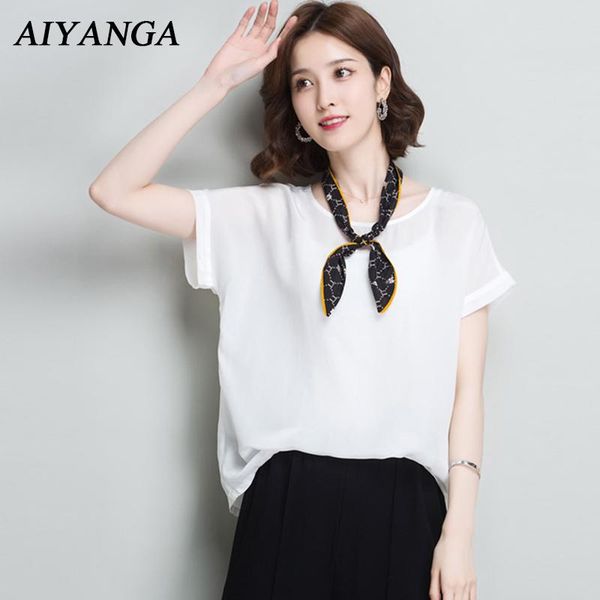 women's blouses & shirts aiyanga 2021 quality chiffon womens summer white solid color short sleeve o neck casual loose blouse female
women's blouses & shirts aiyanga 2021 quality chiffon womens summer white solid color short sleeve o neck casual loose blouse female