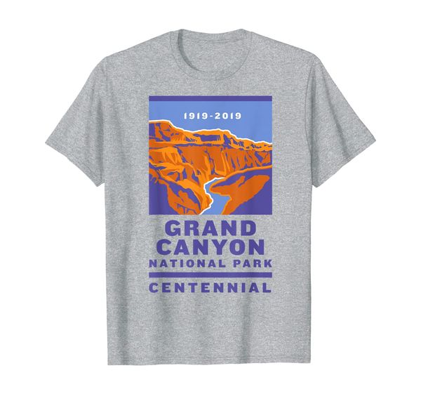 grand canyon national park centennial logo t-shirt, White;black