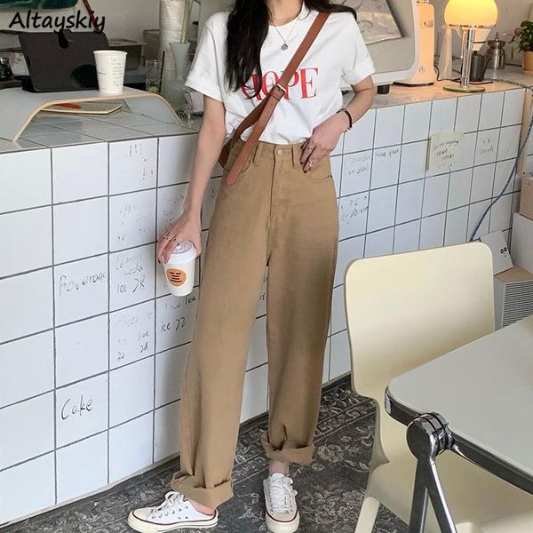 women's jeans women solid khaki retro trousers baggy all-match vintage fake zippers high waist straight streetwear korean style chic in, Blue
women's jeans women solid khaki retro trousers baggy all-match vintage fake zippers high waist straight streetwear korean style chic in, Blue