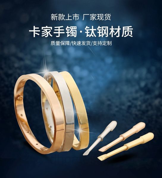 kajia ten diamond new titanium steel lovers' non fading rose gold love bracelet, Black
kajia ten diamond new titanium steel lovers' non fading rose gold love bracelet, Black