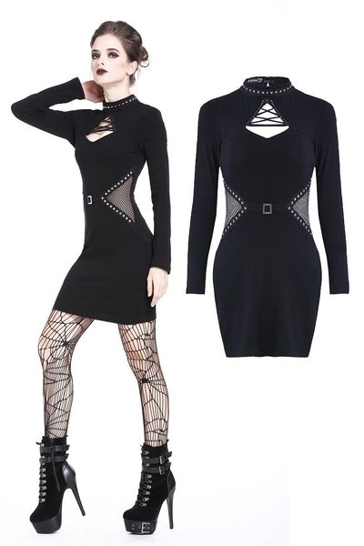 casual dresses darkinlove women's gothic hollow out dress fashion punk mesh black mini short sleeve women club party, Black;gray
casual dresses darkinlove women's gothic hollow out dress fashion punk mesh black mini short sleeve women club party, Black;gray
