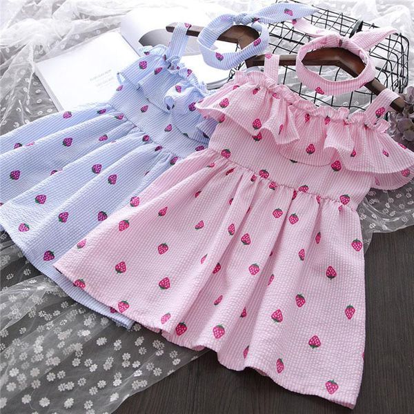 girl's dresses girls 2021 summer children's clothing cute girl sweet strawberry sling strapless dress + headband 3-8y, Red;yellow
girl's dresses girls 2021 summer children's clothing cute girl sweet strawberry sling strapless dress + headband 3-8y, Red;yellow