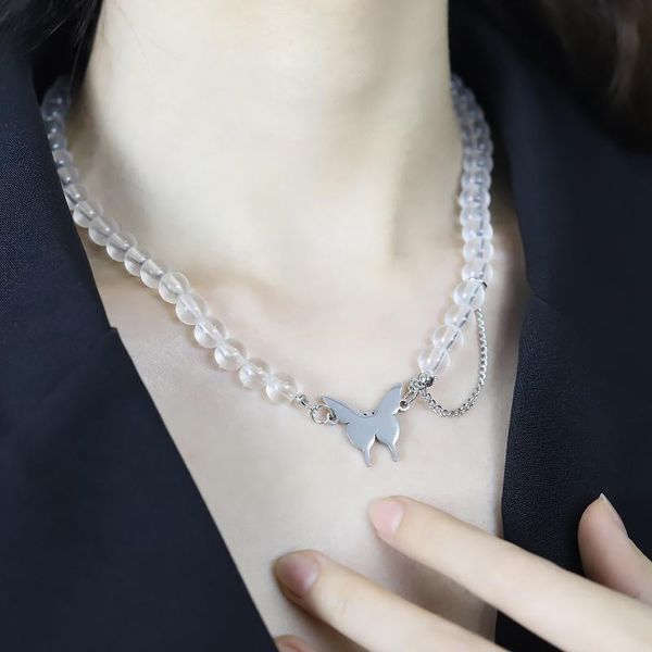 pendant necklaces vintage beads transparent butterfly necklace for women bling chain choker punk jewelry female gift gothic style, Silver
pendant necklaces vintage beads transparent butterfly necklace for women bling chain choker punk jewelry female gift gothic style, Silver