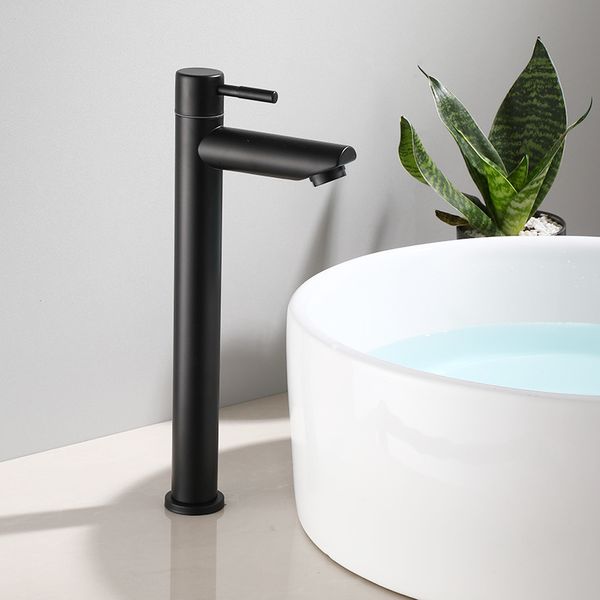 2021 new single basin mixer bathroom sink tall black brass faucet for cold water z6dh
2021 new single basin mixer bathroom sink tall black brass faucet for cold water z6dh