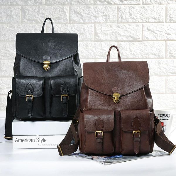 school bags autumn and winter 2021 leather backpack high capacity college wind back bag
school bags autumn and winter 2021 leather backpack high capacity college wind back bag