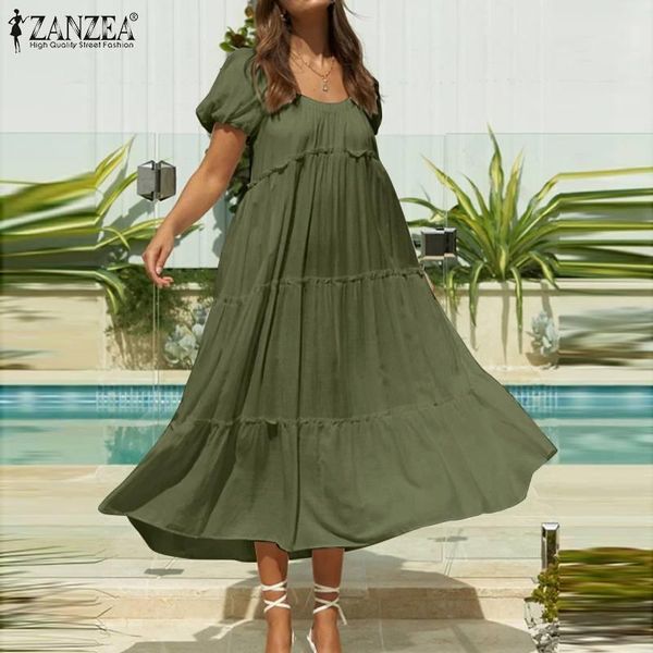 casual dresses 2021 summer women elegant short sleeve ruffles sundress zanzea female loose vestidos kaftan robe solid party midi dress 7, Black;gray
casual dresses 2021 summer women elegant short sleeve ruffles sundress zanzea female loose vestidos kaftan robe solid party midi dress 7, Black;gray