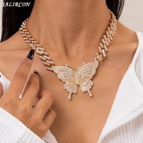 pendant necklaces punk luxury cuban chain big butterfly necklace for women goth charm crystal choker statement jewelry 2021, Silver
pendant necklaces punk luxury cuban chain big butterfly necklace for women goth charm crystal choker statement jewelry 2021, Silver