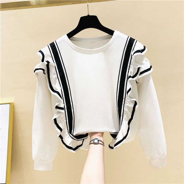 female hoodie ruffled contrast color around the neck pullover women's sweat shirt 2021 woman's spring new korean style hoodies aha, Black
female hoodie ruffled contrast color around the neck pullover women's sweat shirt 2021 woman's spring new korean style hoodies aha, Black