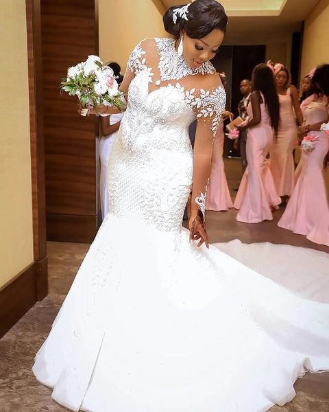 2021 plus size arabic aso ebi luxurious beaded crystals wedding dress sheer neck lace long sleeves bridal gwons dresses zj330, White
2021 plus size arabic aso ebi luxurious beaded crystals wedding dress sheer neck lace long sleeves bridal gwons dresses zj330, White