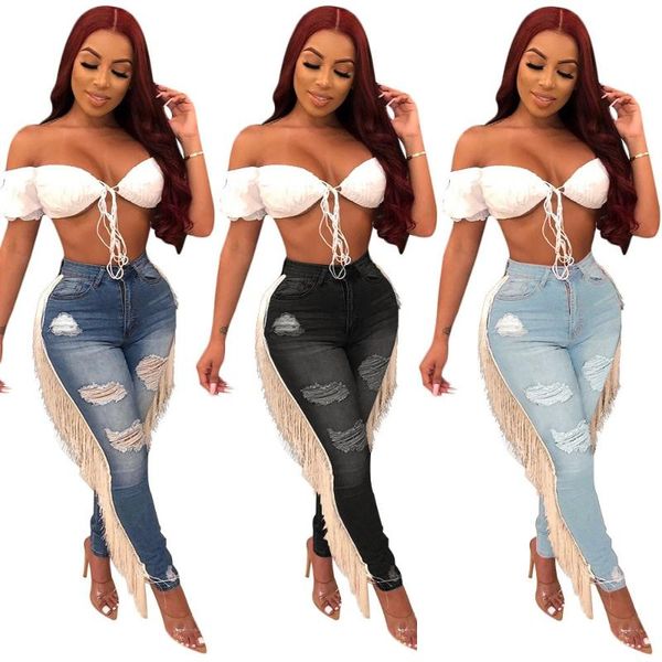 women's jeans 2021 women autumn hole high waist pencil fashion zipper tassel side denim pants casual trousers, Blue
women's jeans 2021 women autumn hole high waist pencil fashion zipper tassel side denim pants casual trousers, Blue