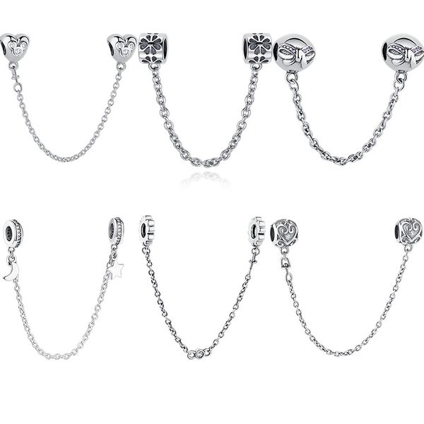 eleshe authentic 925 sterling silver daisy bow heart safety chain charm bead fit original charm bracelet jewelry making q0531, Black
eleshe authentic 925 sterling silver daisy bow heart safety chain charm bead fit original charm bracelet jewelry making q0531, Black