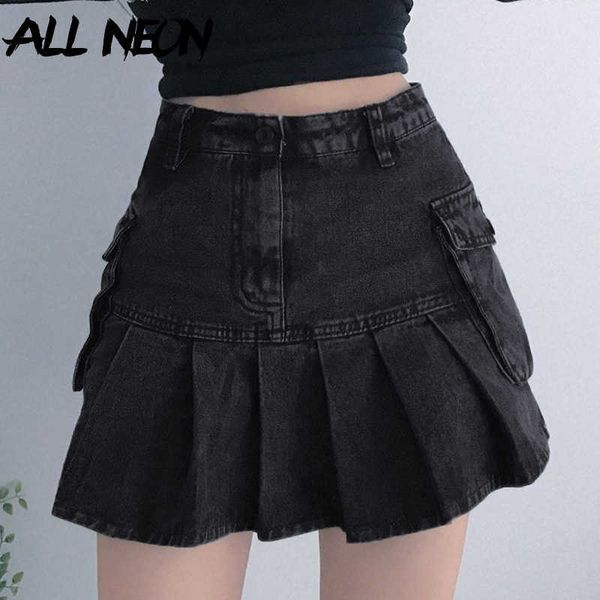 allneon mall goth high waist jean skirts y2k aesthetics black denim pleated skirts with big pockets punk style e-girl outfits
allneon mall goth high waist jean skirts y2k aesthetics black denim pleated skirts with big pockets punk style e-girl outfits