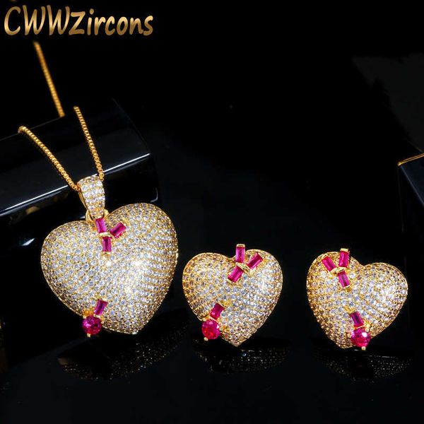 micro pave cubic zirconia stone 585 gold love heart pendant necklace earrings fashion ladies jewelry sets gift t380 210714, Silver
micro pave cubic zirconia stone 585 gold love heart pendant necklace earrings fashion ladies jewelry sets gift t380 210714, Silver
