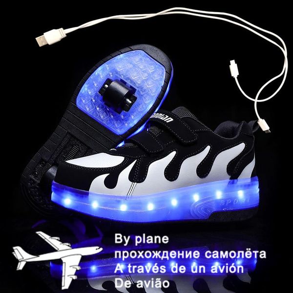 white pink blue usb charging fashion girls boys led light roller skate shoes for children kids sneakers with wheels two wheels, Black
white pink blue usb charging fashion girls boys led light roller skate shoes for children kids sneakers with wheels two wheels, Black