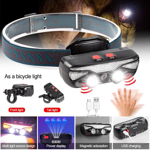 headlamps led headlamp rechargeable l2+t6 strong headlight 9 modes induction bicycle light torch camping lantern
headlamps led headlamp rechargeable l2+t6 strong headlight 9 modes induction bicycle light torch camping lantern