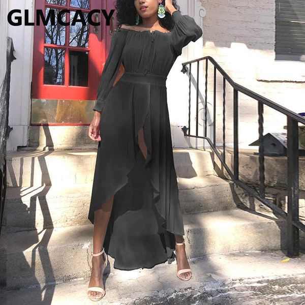 women plus size off shoulder long sleeve chiffon asymmetrical hem maxi dress 210702, Black;gray
women plus size off shoulder long sleeve chiffon asymmetrical hem maxi dress 210702, Black;gray