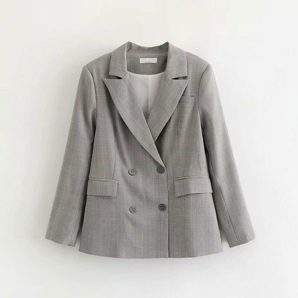 women's suits & blazers asds women vintage plaid pockets double long sleeve coat retro fashionable double-breasted suit wwt52723, White;black
women's suits & blazers asds women vintage plaid pockets double long sleeve coat retro fashionable double-breasted suit wwt52723, White;black
