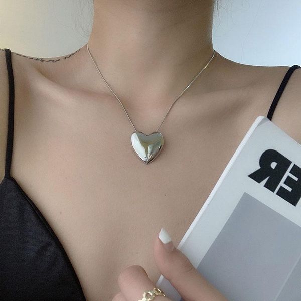 pendant necklaces high polished love heart necklace for women simple korean style collar choker jewelry girls neck chain, Silver
pendant necklaces high polished love heart necklace for women simple korean style collar choker jewelry girls neck chain, Silver