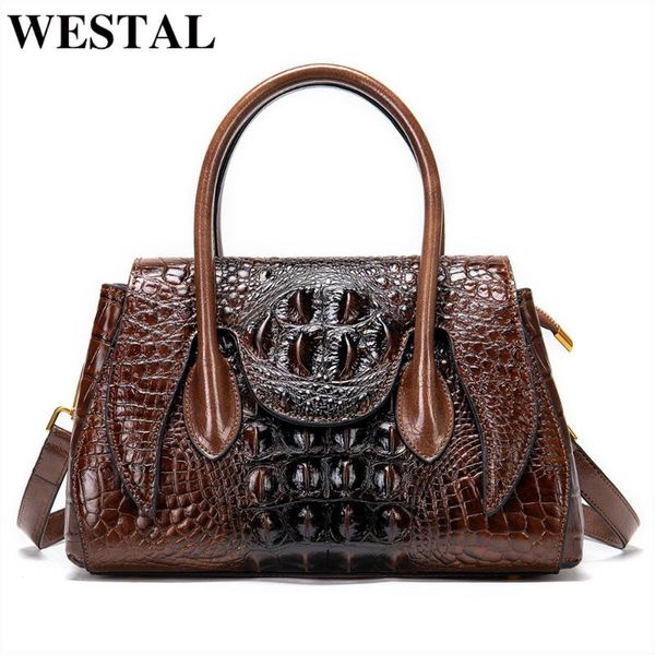 evening bags westal genuine leather luxury designer women handbags crocodile handle bag satchel for handbag 
evening bags westal genuine leather luxury designer women handbags crocodile handle bag satchel for handbag