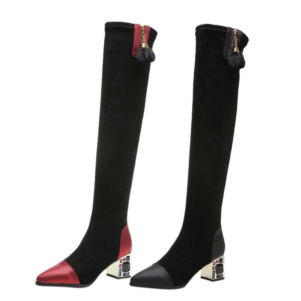 boots fashion women's shoes women breathable chunky high heels retro zipper thigh drop 2108, Black
boots fashion women's shoes women breathable chunky high heels retro zipper thigh drop 2108, Black