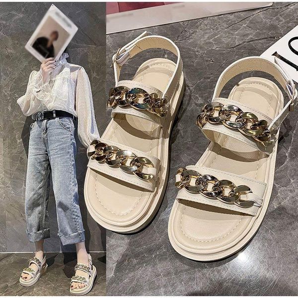 sandals women chains ankle strap shoes platform round toe thick buttom flats ladies buckle casual beach fashion female footwear, Black
sandals women chains ankle strap shoes platform round toe thick buttom flats ladies buckle casual beach fashion female footwear, Black