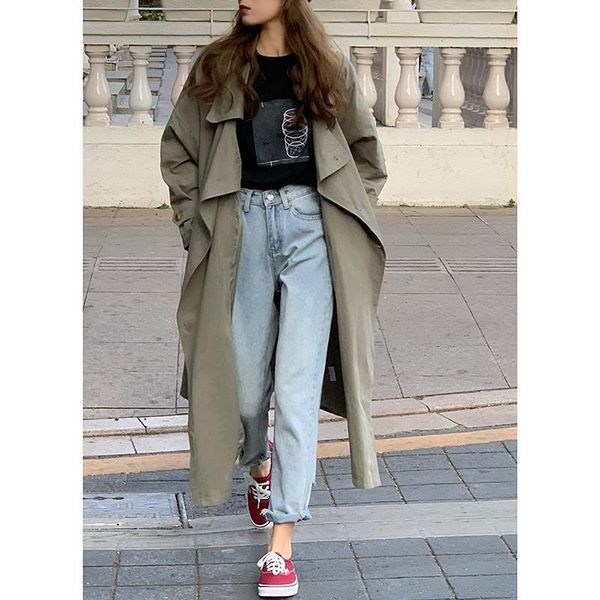 women's trench coats office lady european design oversized fashion long overcoats plus size female outerwear a391, Tan;black
women's trench coats office lady european design oversized fashion long overcoats plus size female outerwear a391, Tan;black