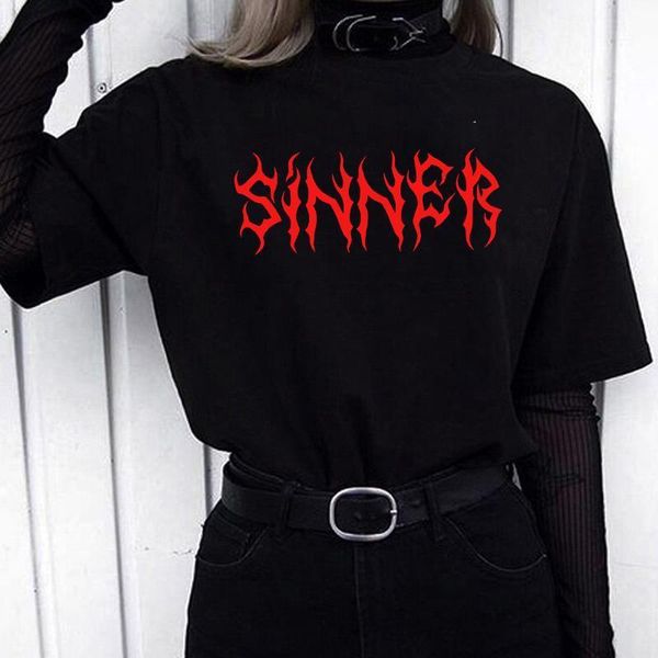 gothic sinner letter printed harajuku hipster punk style t-shirt street style loose casual cool grunge women tee, White
gothic sinner letter printed harajuku hipster punk style t-shirt street style loose casual cool grunge women tee, White