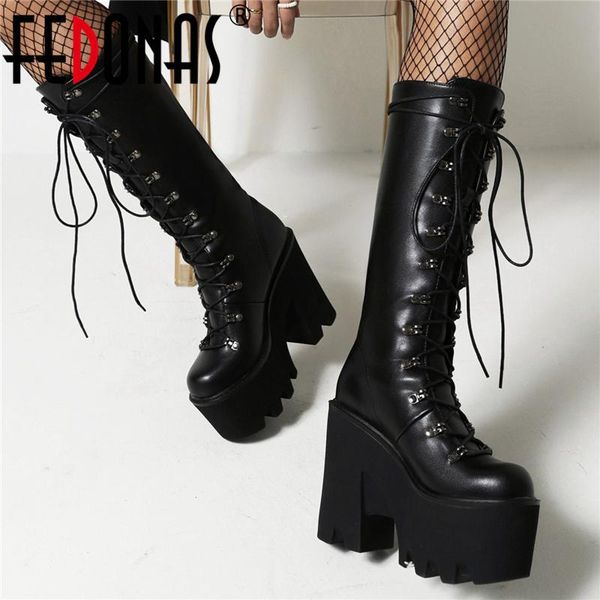 boots fedonas rivets lace-up women knee-high fashion party casual platforms super high heels autumn winter shoes woman brand, Black
boots fedonas rivets lace-up women knee-high fashion party casual platforms super high heels autumn winter shoes woman brand, Black