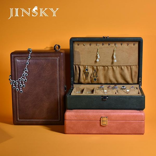 jewelry pouches, bags jinsky jewerly display box leather high capacity luxury case necklace pendant earring ring storage organizer, Pink;blue
jewelry pouches, bags jinsky jewerly display box leather high capacity luxury case necklace pendant earring ring storage organizer, Pink;blue
