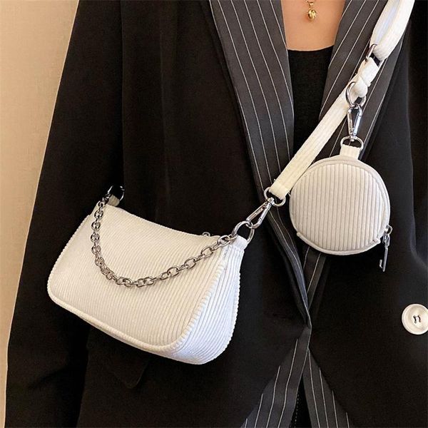 shoulder bags fashion corduroy bag for women baguette chains crossbody designer armpit handbag girls purse 2pcs bolso
shoulder bags fashion corduroy bag for women baguette chains crossbody designer armpit handbag girls purse 2pcs bolso