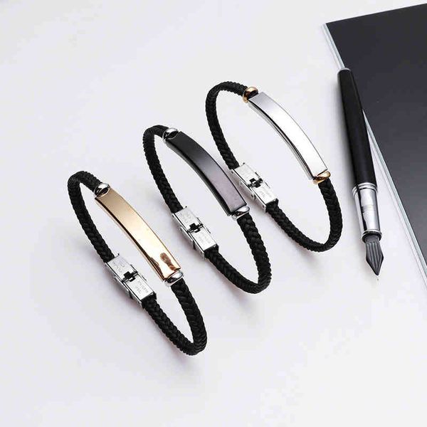 selling fashion simple customizable couple jewelry gift stainls steel woven leather bracelet, Golden;silver
selling fashion simple customizable couple jewelry gift stainls steel woven leather bracelet, Golden;silver
