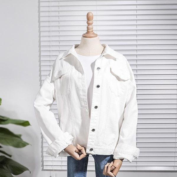 women's jackets spring korean loose long sleeve white denim jacket female vintage lapel jeans jaqueta feminina casual clothing, Black;brown
women's jackets spring korean loose long sleeve white denim jacket female vintage lapel jeans jaqueta feminina casual clothing, Black;brown