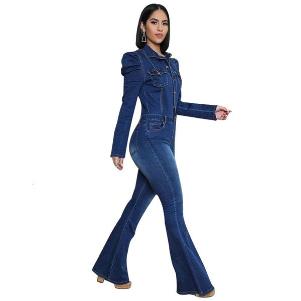 skinny, thin, solid casual mode denim women's puff enlargement... pants overalls fall... elegant office office... ladies qnbf, Gray