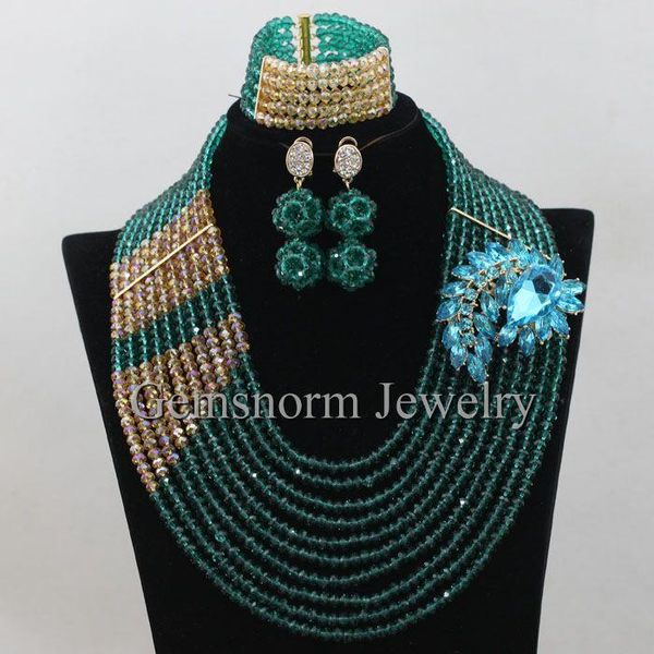 earrings & necklace african teal green wedding beads jewelry set green/gold women accessories wa290, Silver
earrings & necklace african teal green wedding beads jewelry set green/gold women accessories wa290, Silver