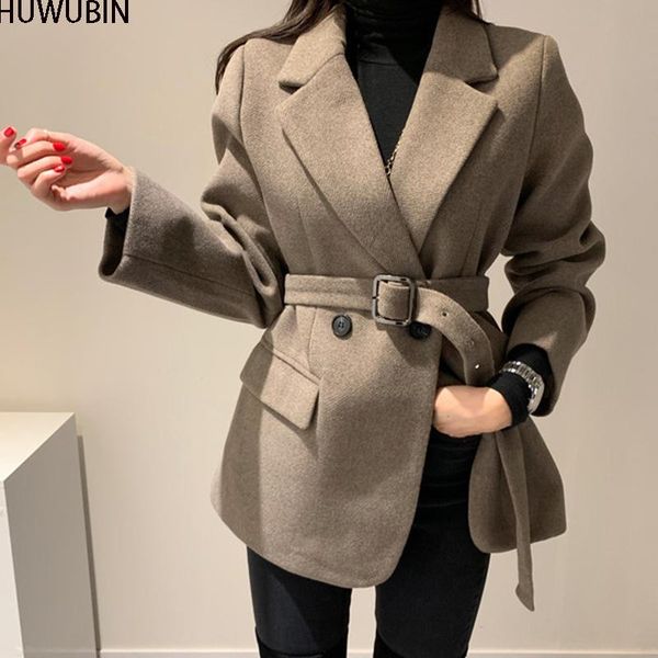 women's wool & blends 2021 spring and autumn korean chic woolen coat women's wear short casual waist slim retro, Black
women's wool & blends 2021 spring and autumn korean chic woolen coat women's wear short casual waist slim retro, Black