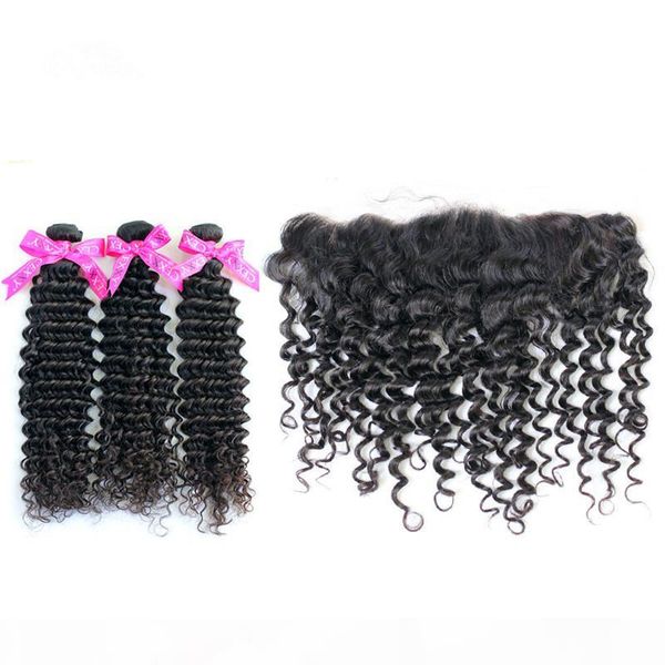 tangle 13"*4" ear to ear lace frontal closure with bundles 9a malaysian deep wave hair 3 bundles human hair, Black
tangle 13"*4" ear to ear lace frontal closure with bundles 9a malaysian deep wave hair 3 bundles human hair, Black